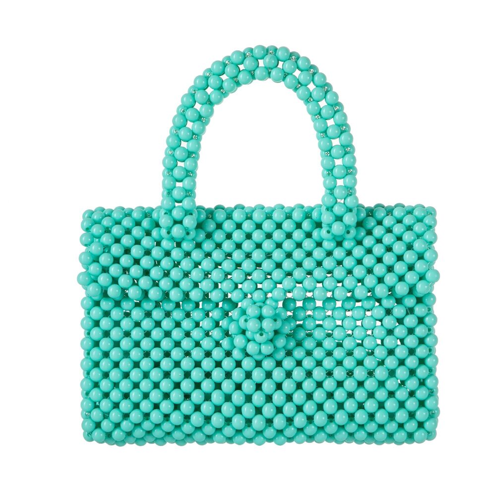 9270 YUSHINY Acrylic Beaded Clutch Macaron Color Message Bag with Strap